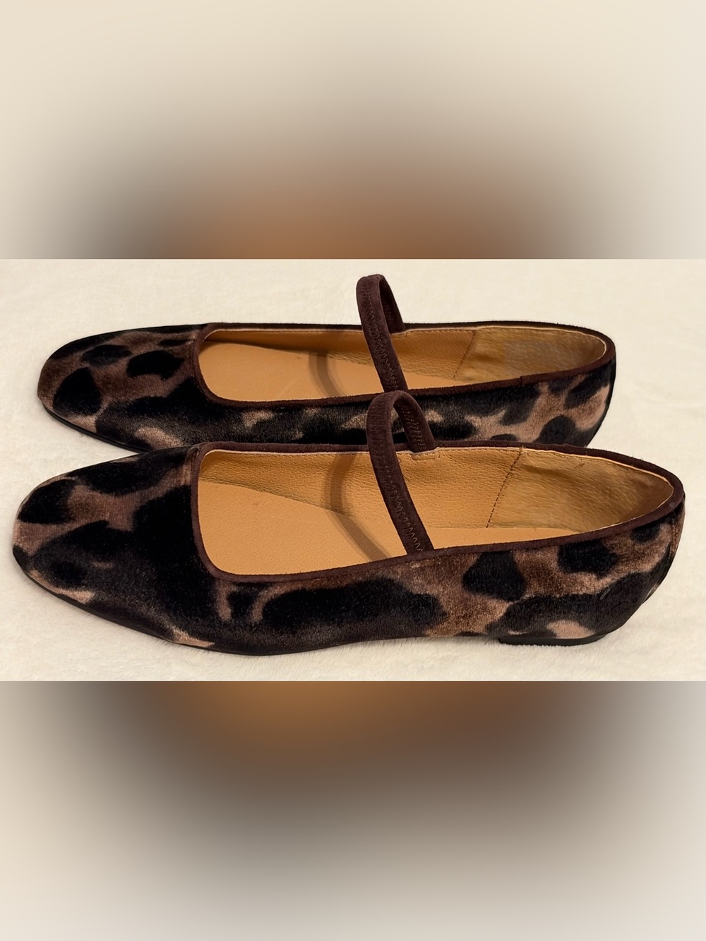 Madewell Women’s Greta Velvet Mary Jane Flats in Color Espresso Multi Size 6